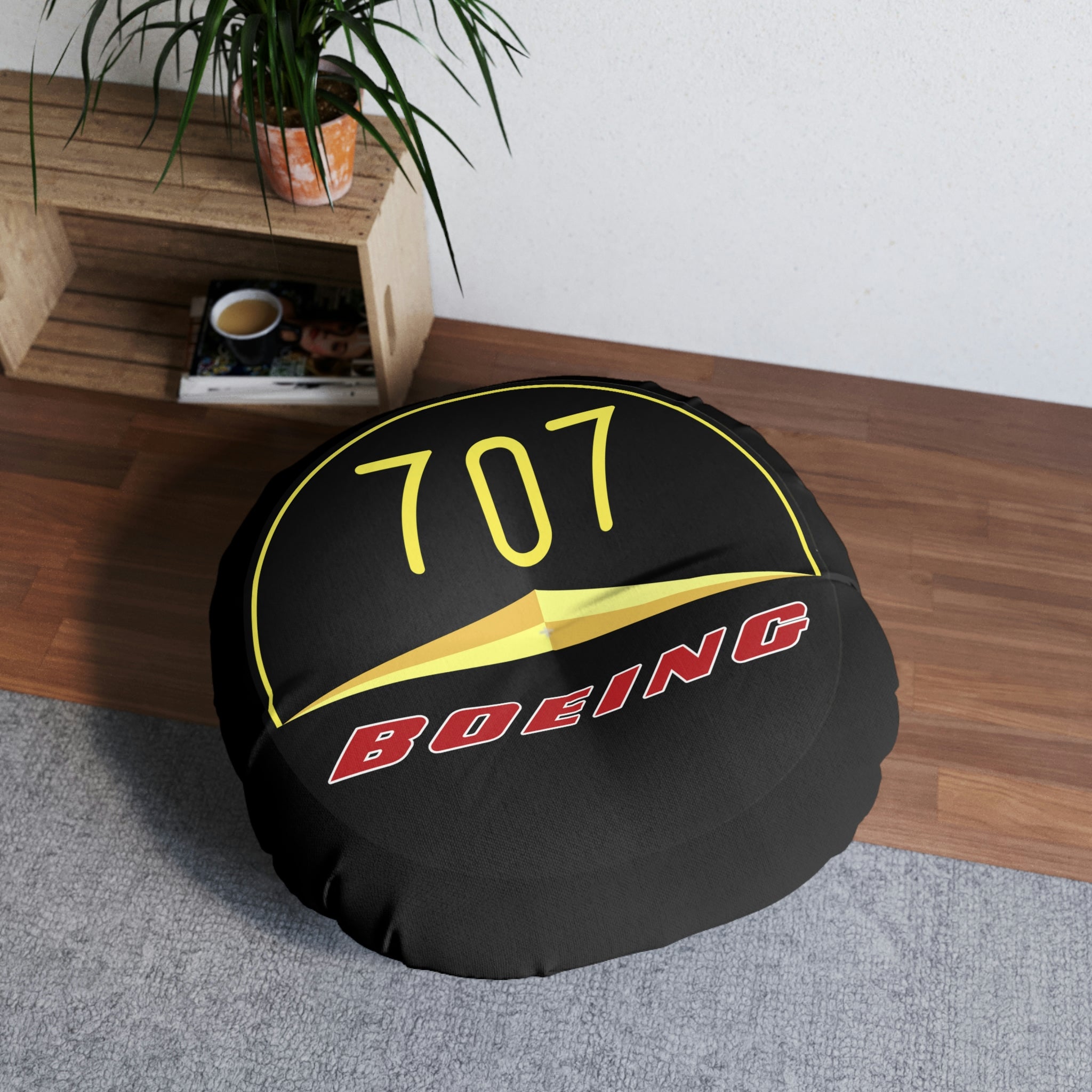 727 Tufted Floor Pillow, Round - I Love a Hangar