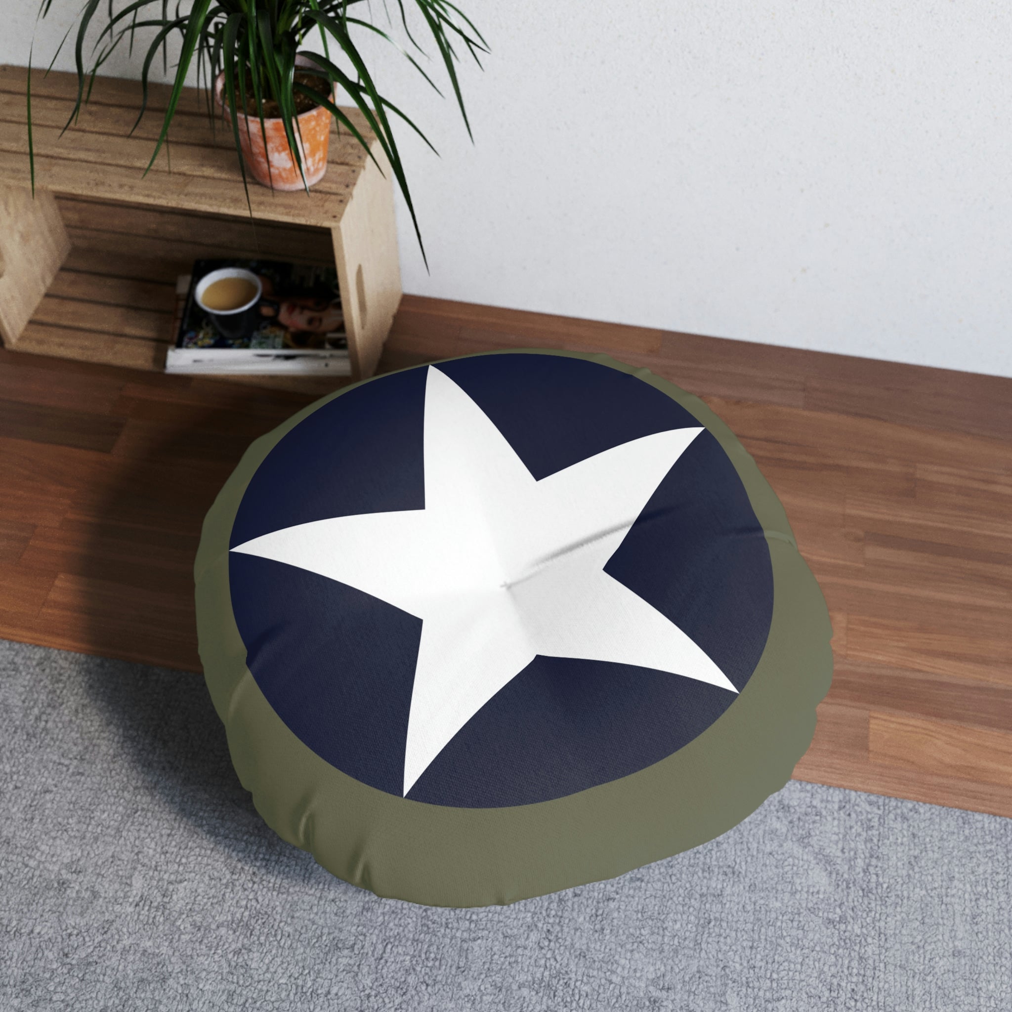 USAAF Tufted Floor Pillow, Round - I Love a Hangar