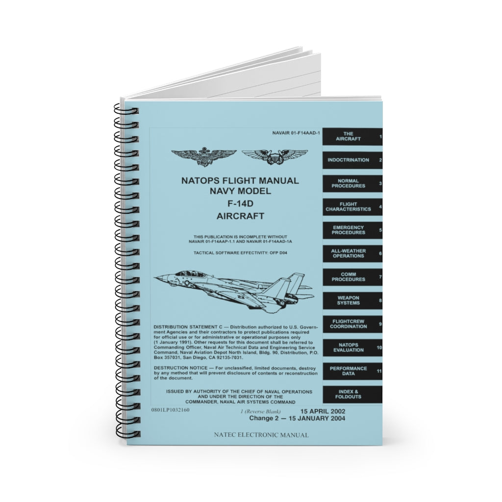 F-14 NATOPS Inspired Spiral Notebook - I Love a Hangar