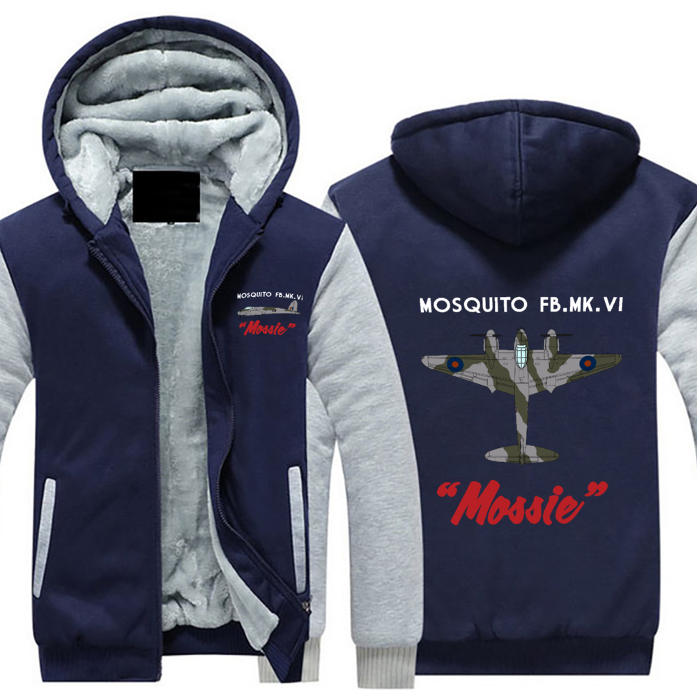 DH.98 Mosquito "Mossie" Sherpa Lined Full Zip Hoodie - I Love a Hangar