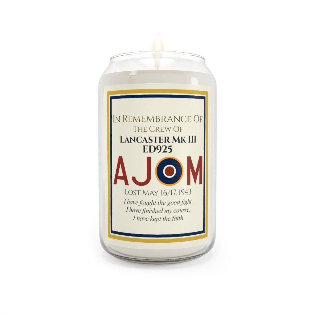 13.75 oz. Customizable Memorial Candle For Aircraft Crew (RAF/RAAF/RCAF) - I Love a Hangar