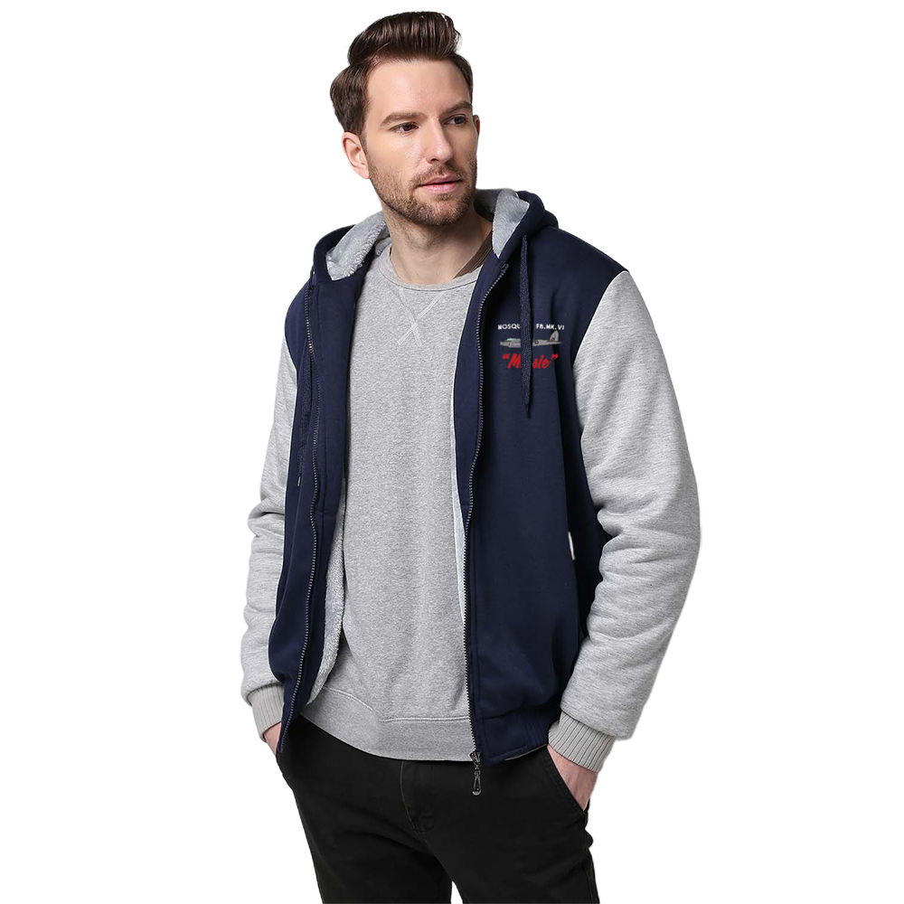 DH.98 Mosquito "Mossie" Sherpa Lined Full Zip Hoodie - I Love a Hangar