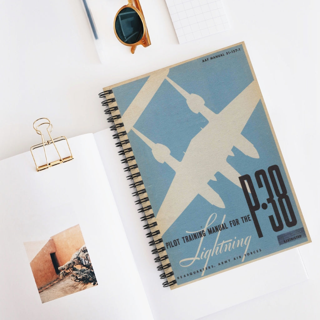 P-38 "Lightning" Inspired Spiral Notebook - I Love a Hangar