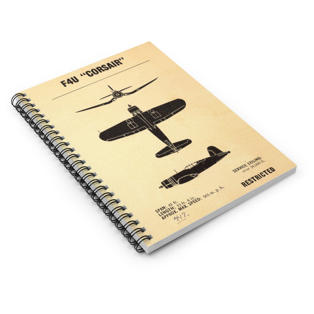 F4U "Corsair" Inspired Spiral Notebook - I Love a Hangar