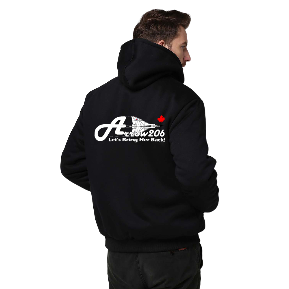 Arrow206 Custom Men's Thick Plush Zippered Hoodie - I Love a Hangar