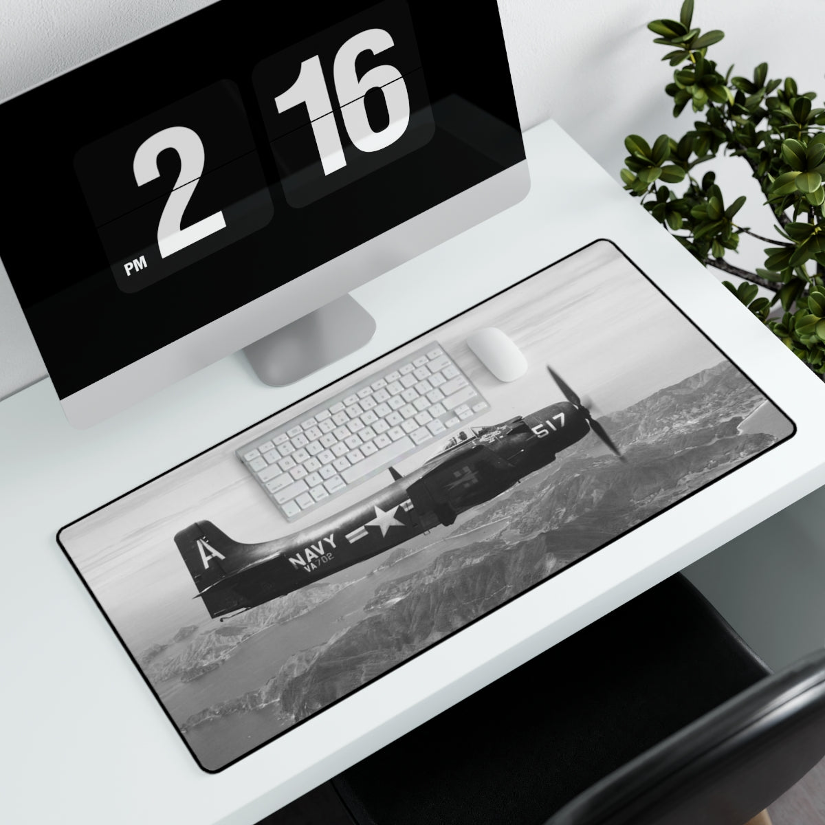 AD-2 Skyraider Desk Mat - I Love a Hangar