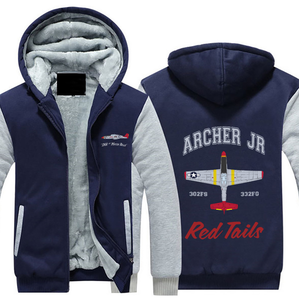 P-51 "Ina the Macon Belle" Sherpa Lined Full Zip Hoodie - I Love a Hangar