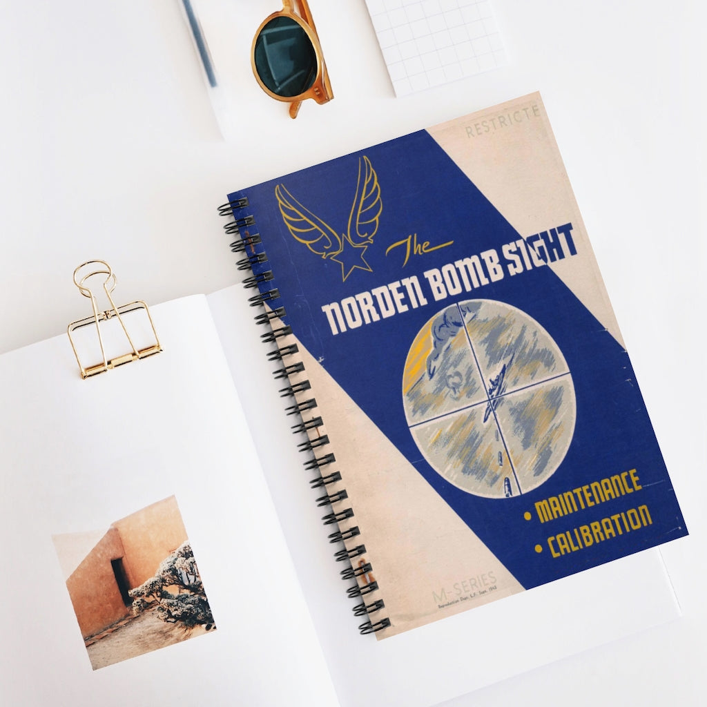 Norden Bombsight Operation Manual Inspired Spiral Notebook - I Love a Hangar