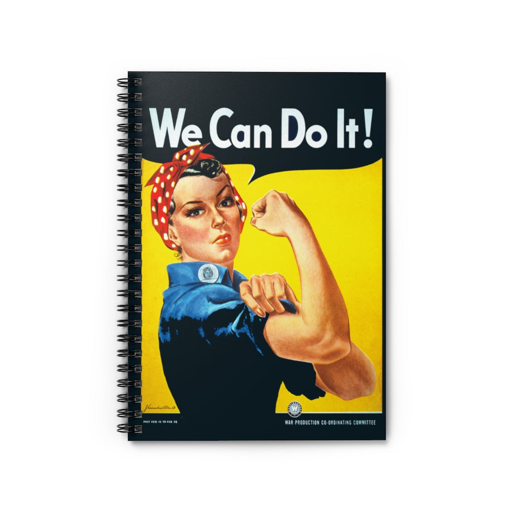 Rosie The Riveter "We Can Do It!" Inspired Spiral Notebook - I Love a Hangar