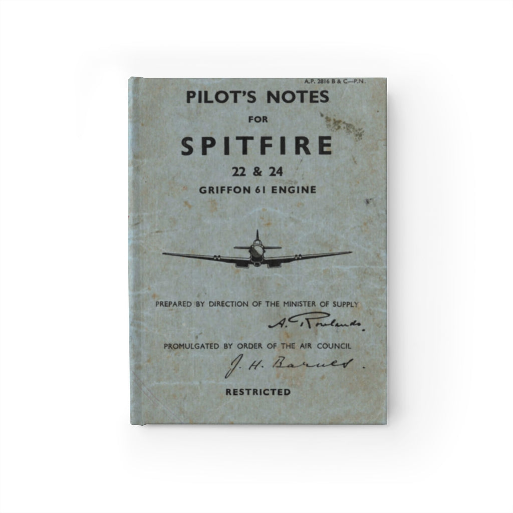 Supermarine "Spitfire" Inspired Hardcover Journal - I Love a Hangar