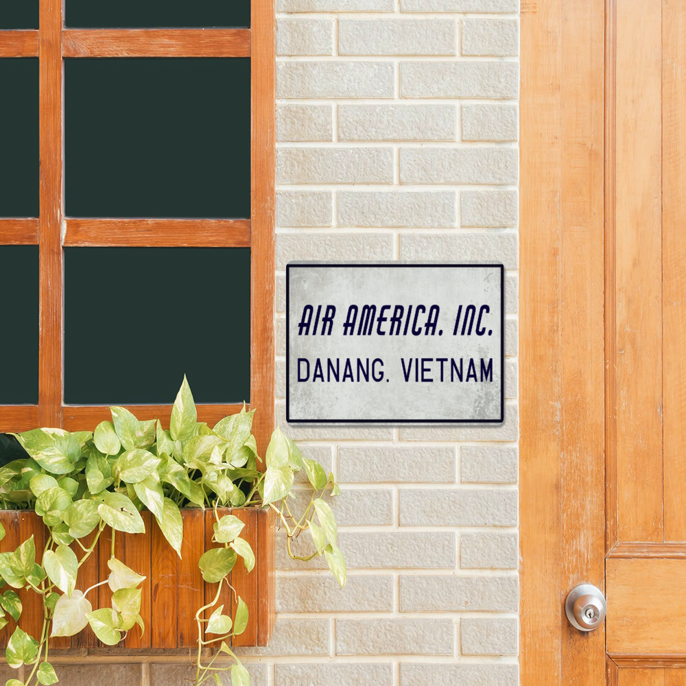 "Air America Inc." Metal Sign 16in x 12in (Distressed Appearance) - I Love a Hangar
