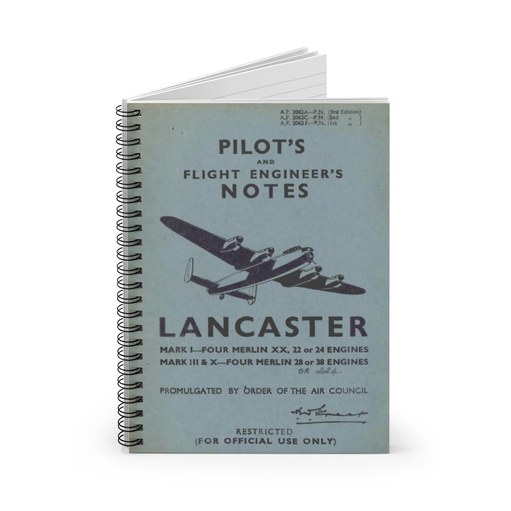 Avro "Lancaster" Inspired Spiral Notebook - I Love a Hangar