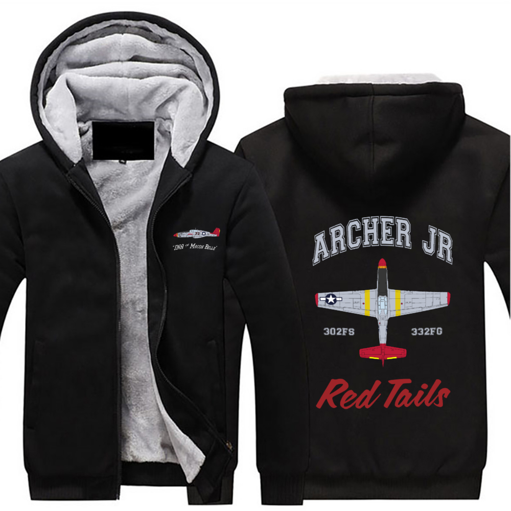 P-51 "Ina the Macon Belle" Sherpa Lined Full Zip Hoodie - I Love a Hangar