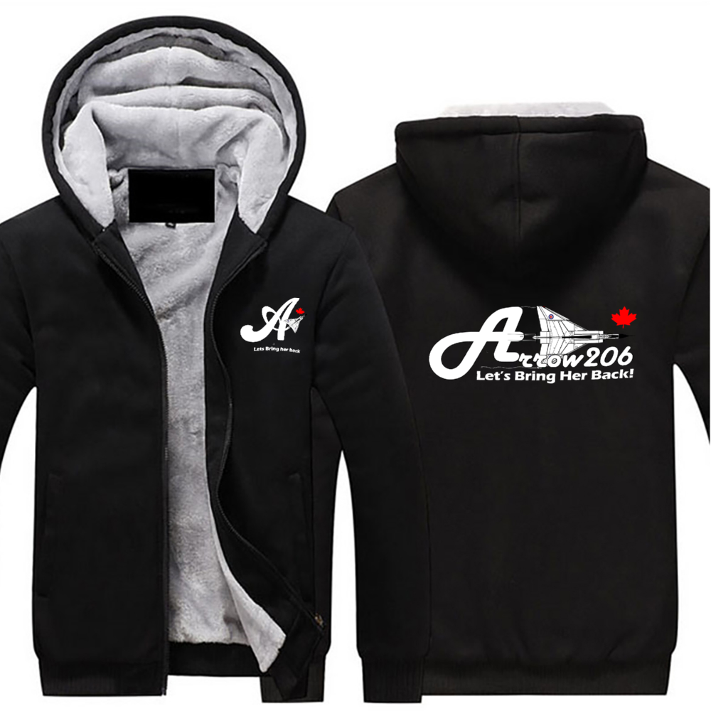 Arrow206 Custom Men's Thick Plush Zippered Hoodie - I Love a Hangar