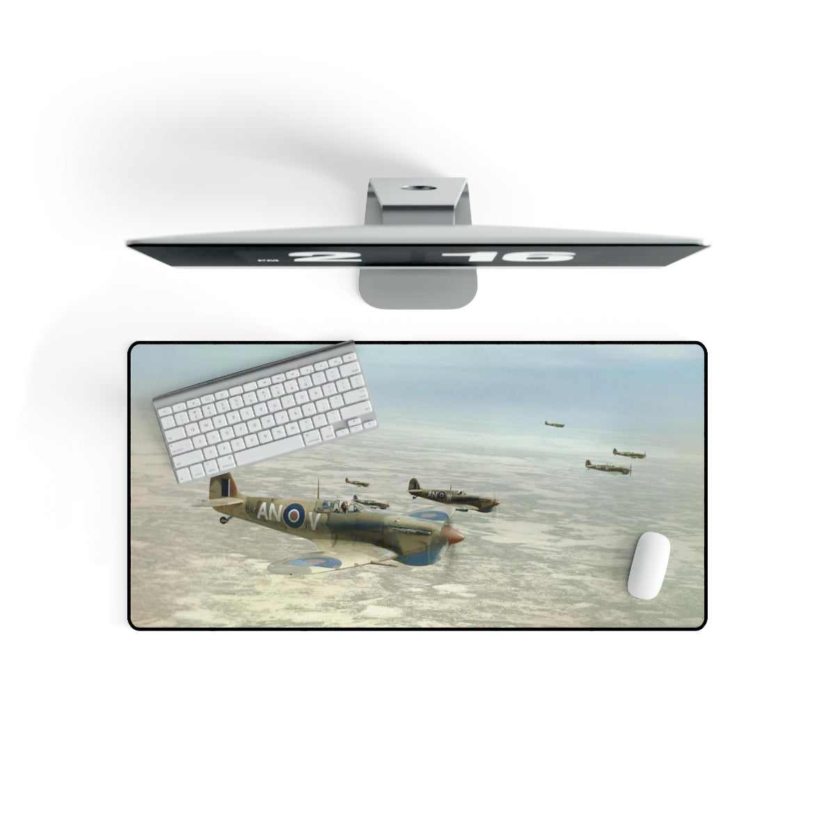 Spitfire of No. 417 Squadron RCAF Desk Mat - I Love a Hangar