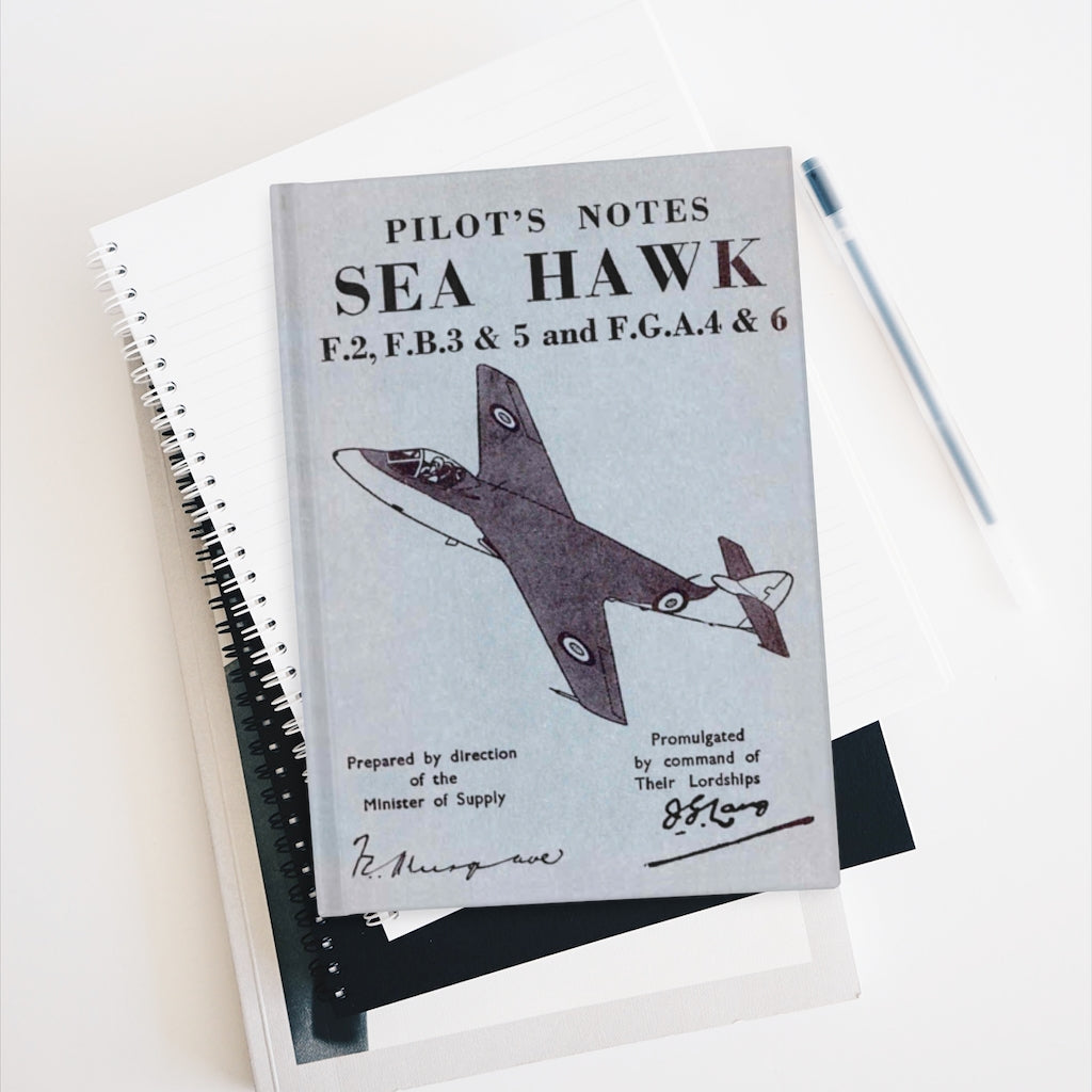 Hawker "Sea Hawk" Inspired Hardcover Journal - I Love a Hangar