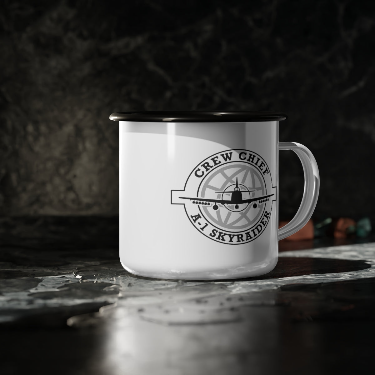 Crew Chief Enamel Mug (A-1 Skyraider ) - I Love a Hangar