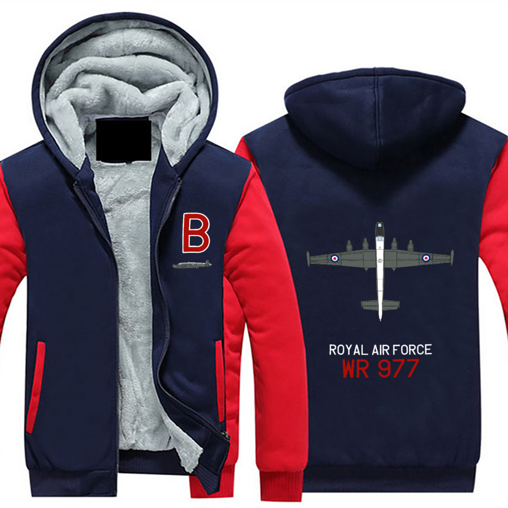 Avro Shackleton WR 977 (Aircraft Profile) Sherpa Lined Full Zip Hoodie - I Love a Hangar