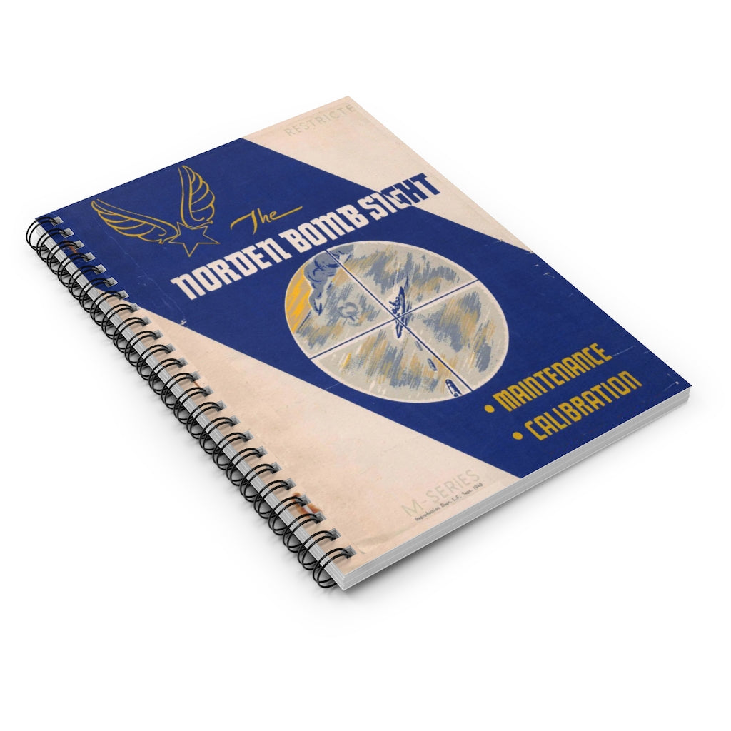 Norden Bombsight Operation Manual Inspired Spiral Notebook - I Love a Hangar