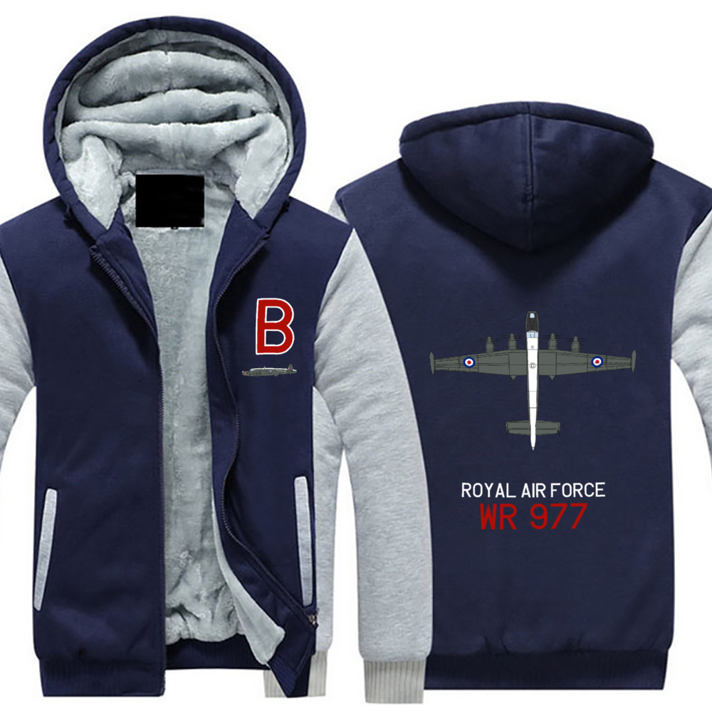 Avro Shackleton WR 977 (Aircraft Profile) Sherpa Lined Full Zip Hoodie - I Love a Hangar