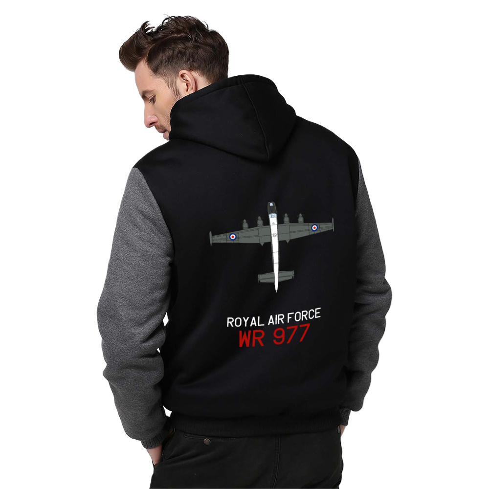Avro Shackleton WR 977 (Aircraft Profile) Sherpa Lined Full Zip Hoodie - I Love a Hangar