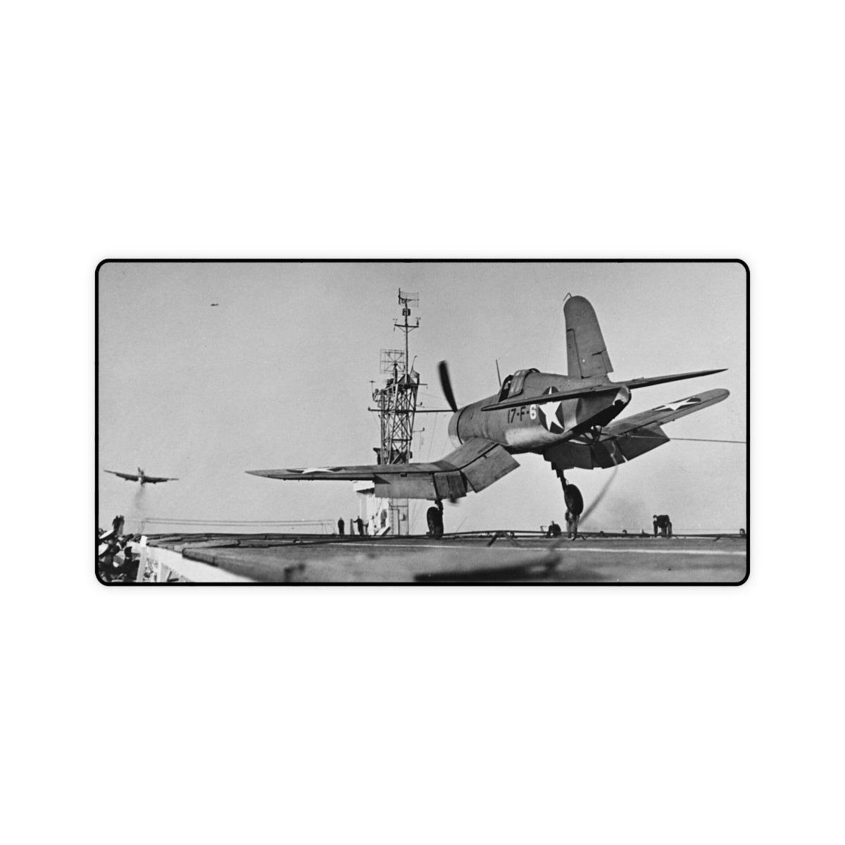 F4U Corsair Landing Desk Mat - I Love a Hangar