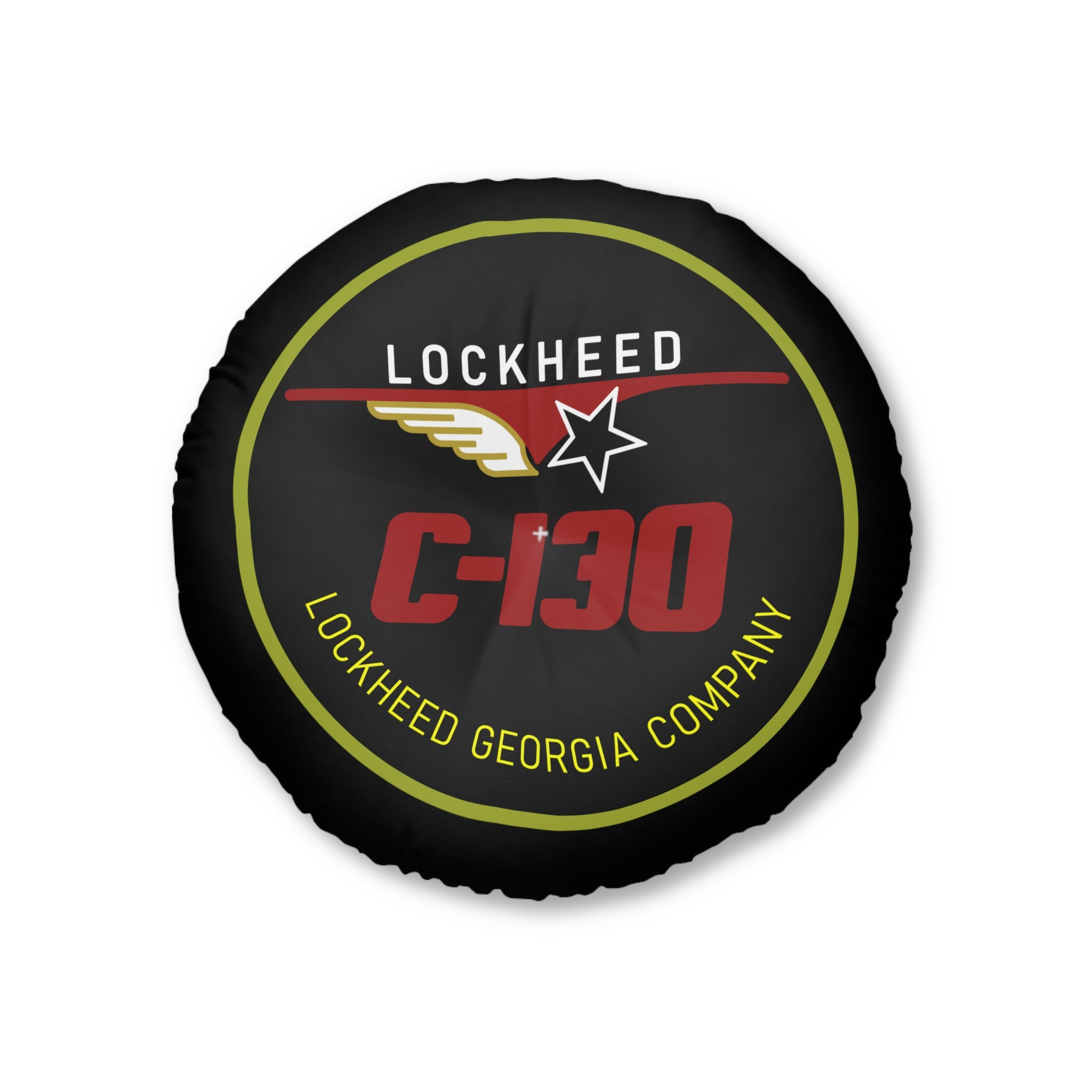 C-130 Tufted Floor Pillow, Round - I Love a Hangar