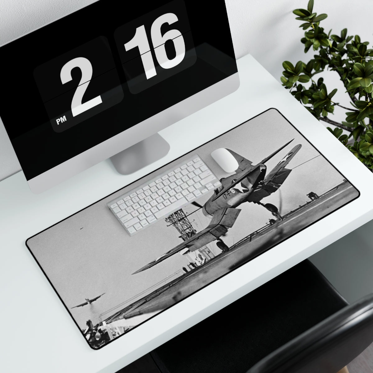 F4U Corsair Landing Desk Mat - I Love a Hangar