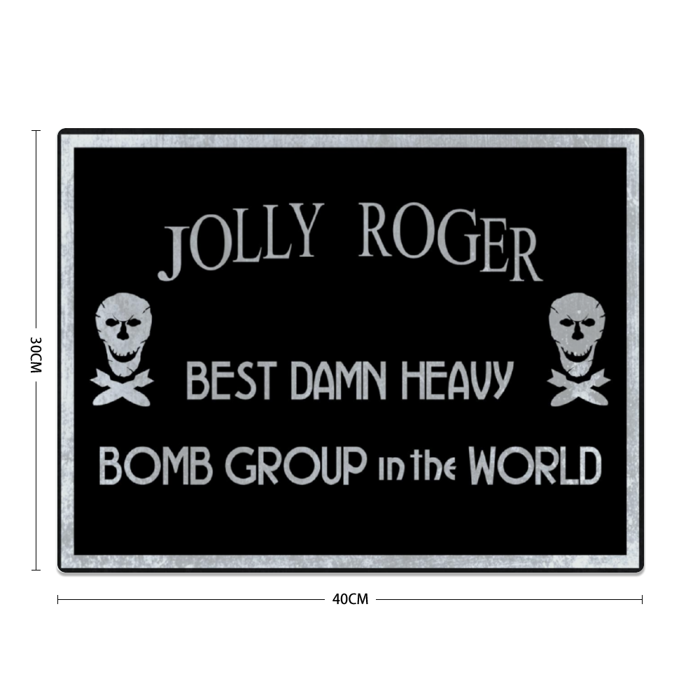 90th Bombardment Group "Jolly Roger" Metal Sign 16in x 12in (Distressed Appearance) - I Love a Hangar