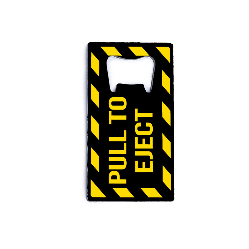 Pull to Eject (Black) Stainless Steel Bottle Opener - I Love a Hangar