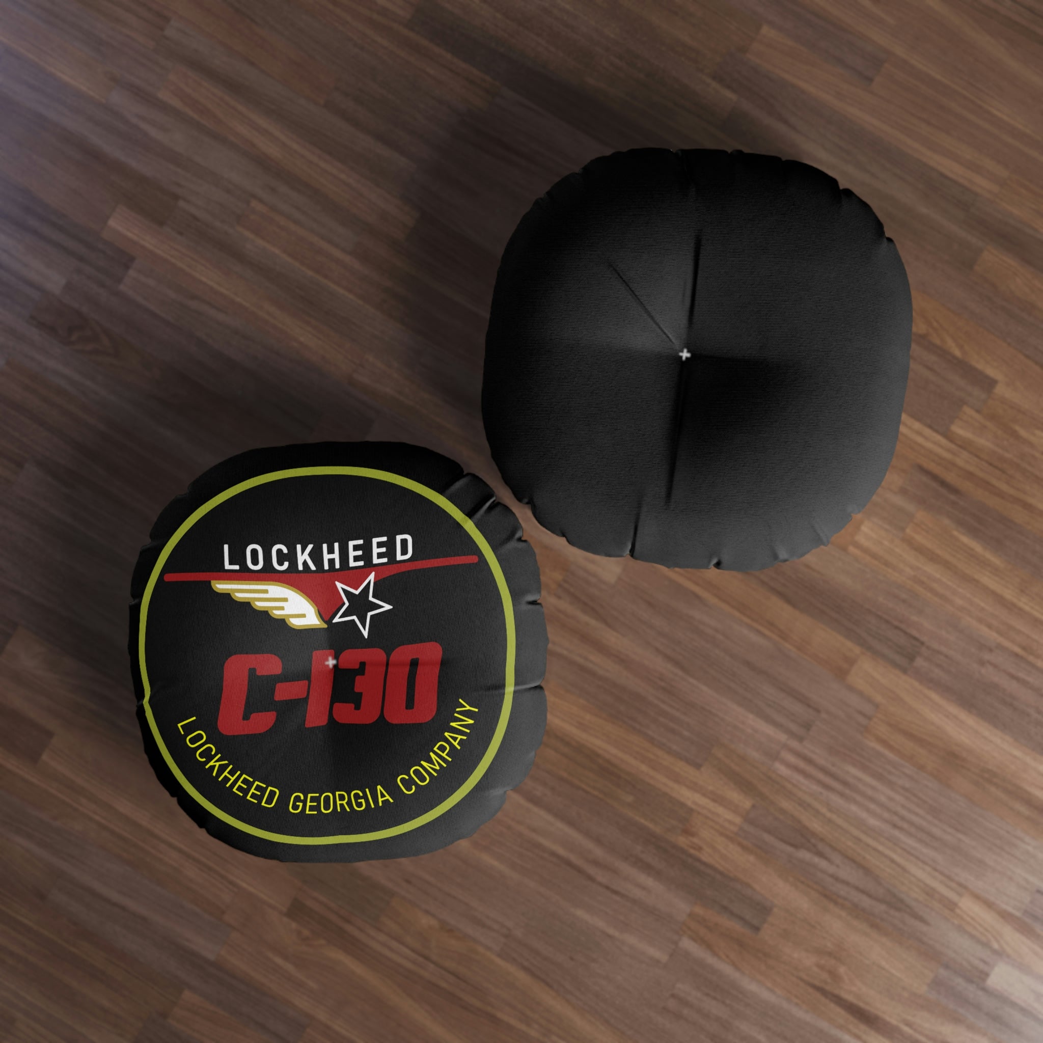C-130 Tufted Floor Pillow, Round - I Love a Hangar
