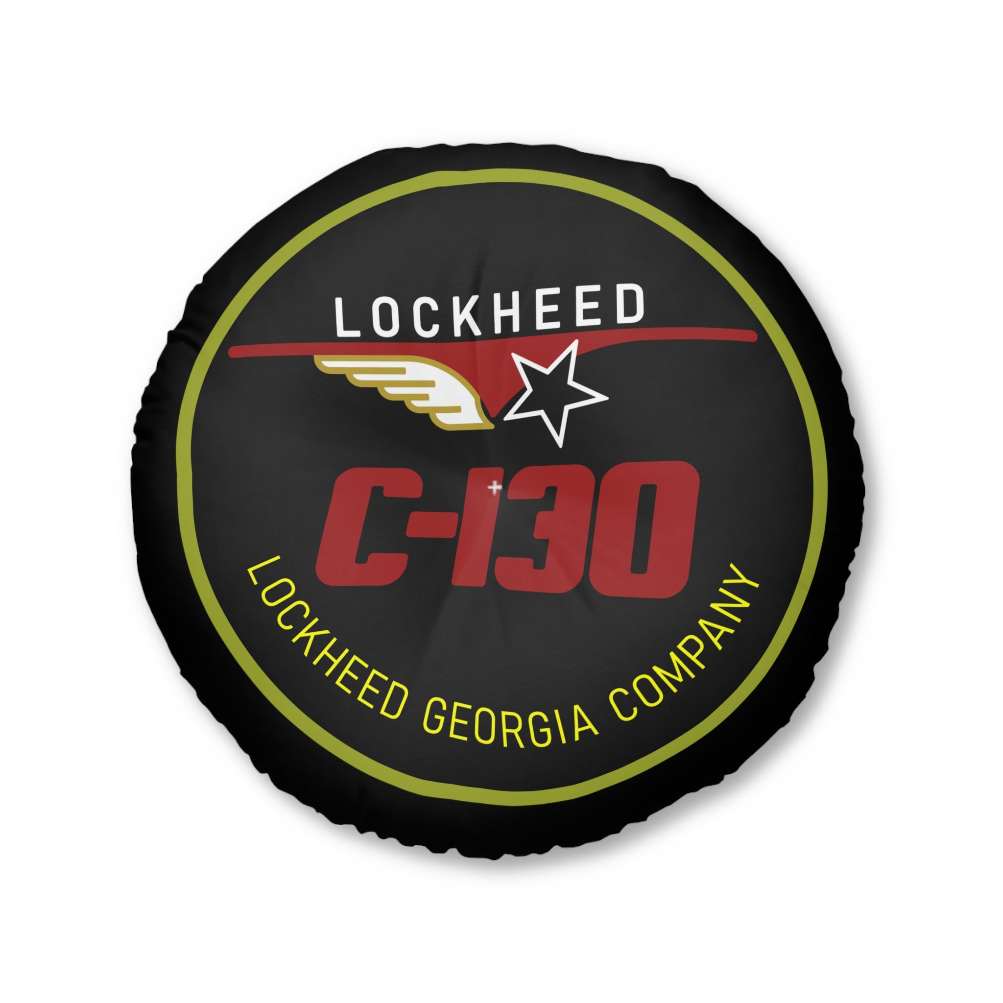 C-130 Tufted Floor Pillow, Round - I Love a Hangar