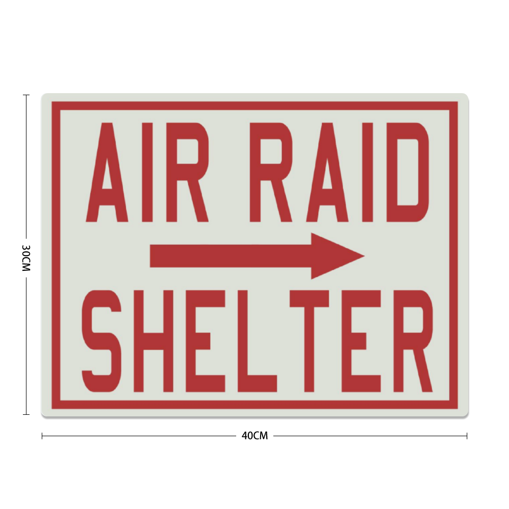 "Air Raid Shelter" Metal Sign 16in x12in - I Love a Hangar