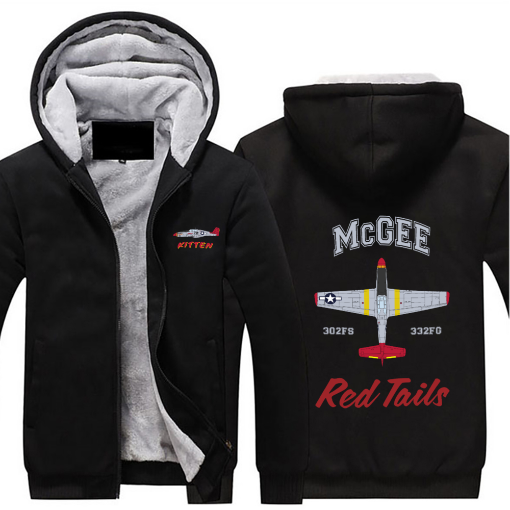 P-51 "Kitten" Sherpa Lined Full Zip Hoodie - I Love a Hangar