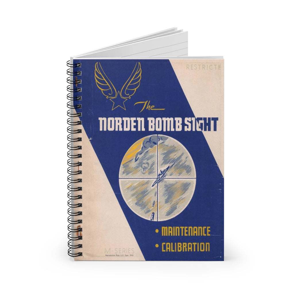 Norden Bombsight Operation Manual Inspired Spiral Notebook - I Love a Hangar
