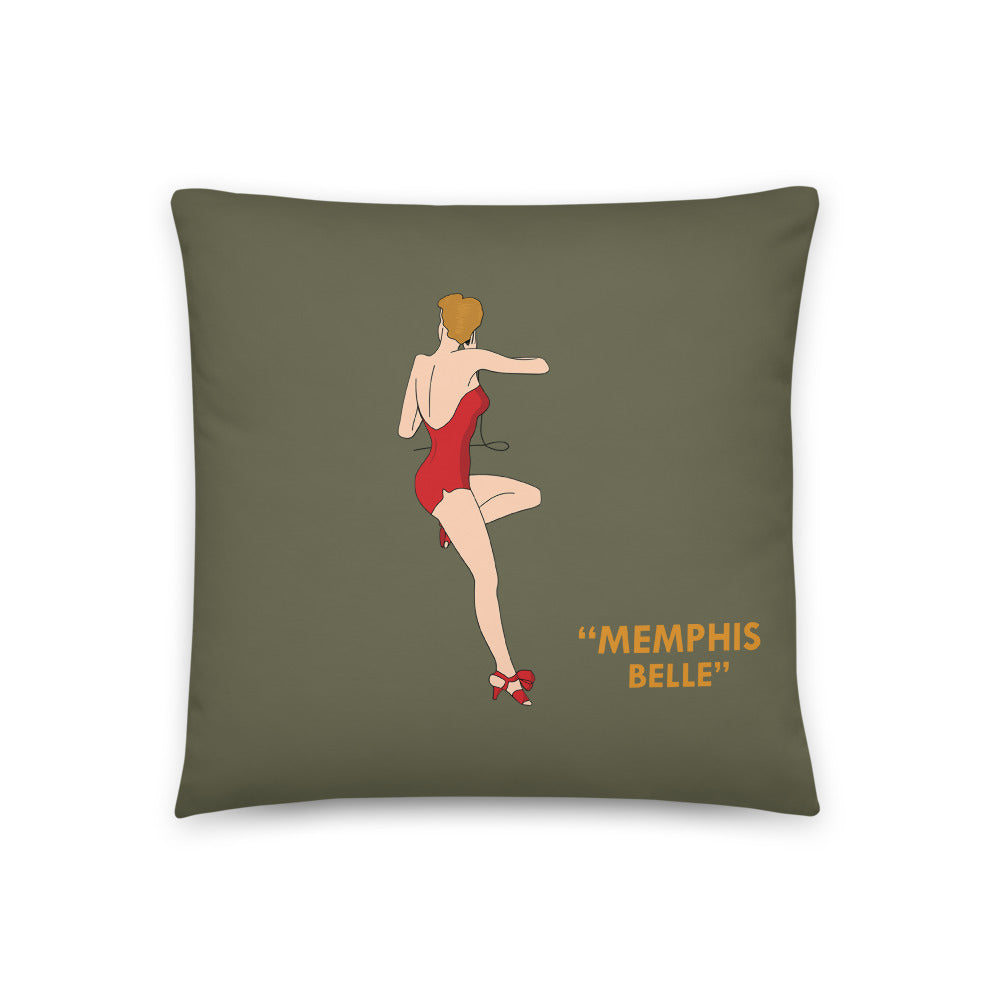 B-17 "Memphis Belle" Inspired Throw Pillow (Red Belle) - I Love a Hangar