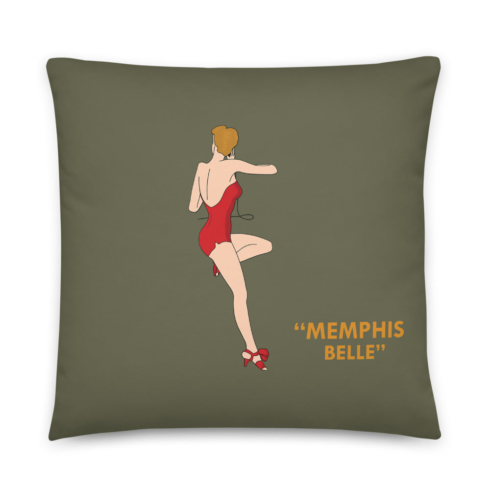 B-17 "Memphis Belle" Inspired Throw Pillow (Red Belle) - I Love a Hangar
