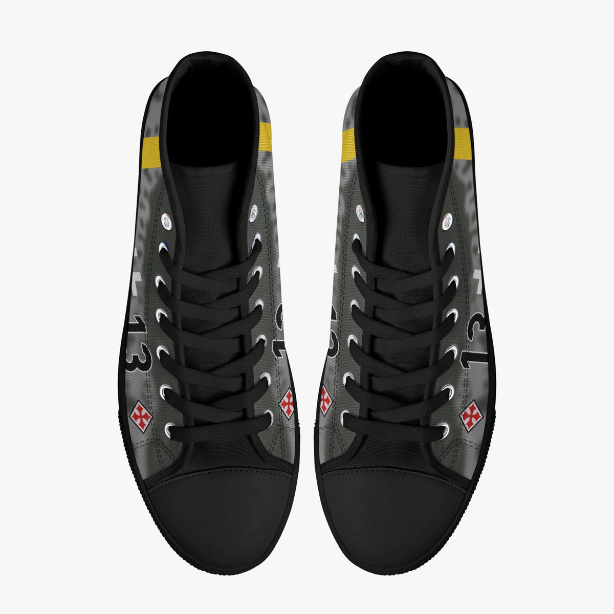 Bf-109 "Black 13" of Gunther Rall High Top Canvas Shoes - I Love a Hangar