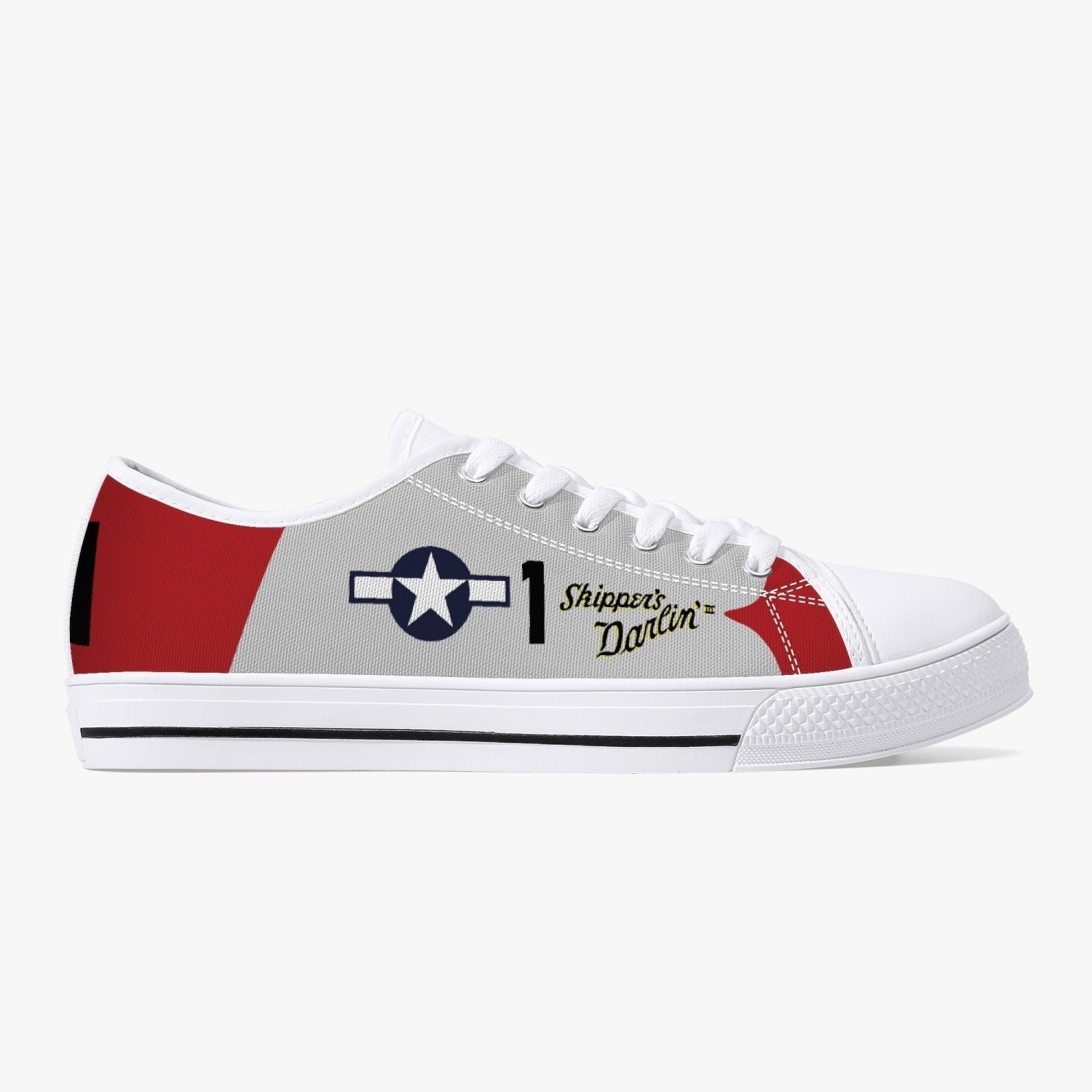 P-51 "Skipper's Darlin' III" Low Top Canvas Shoes - I Love a Hangar