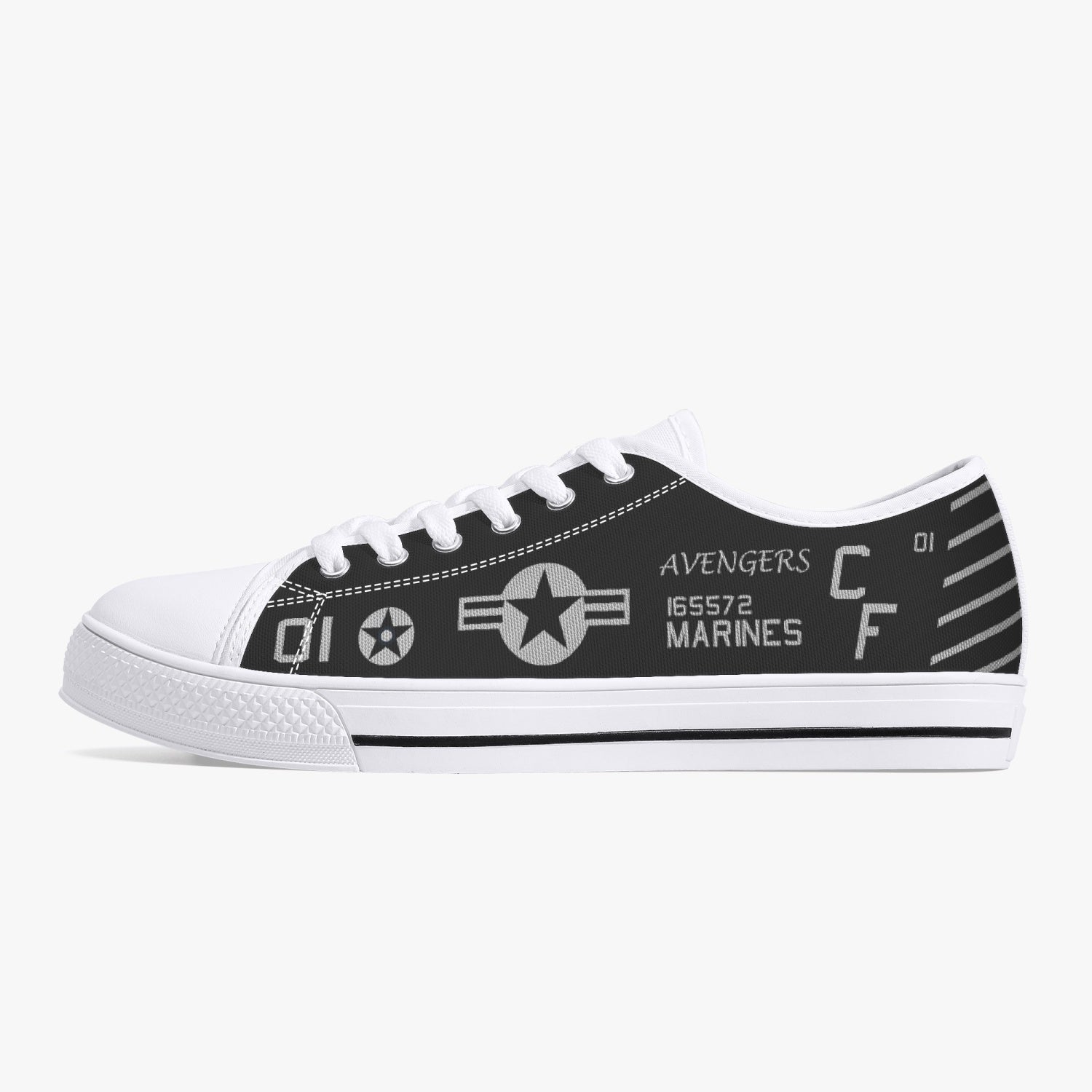 VMA-211 "Wake Island Avengers" (BuNo 165572) Low Top Canvas Shoes - I Love a Hangar