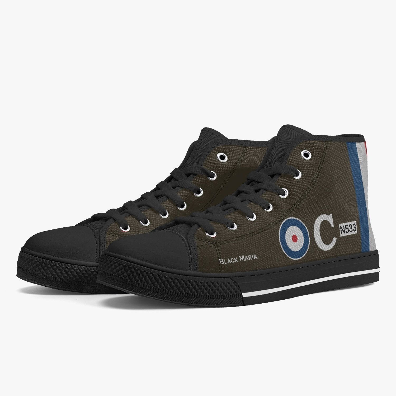 Sopwith Triplane ‘Black Maria’ High Top Canvas Shoes - I Love a Hangar