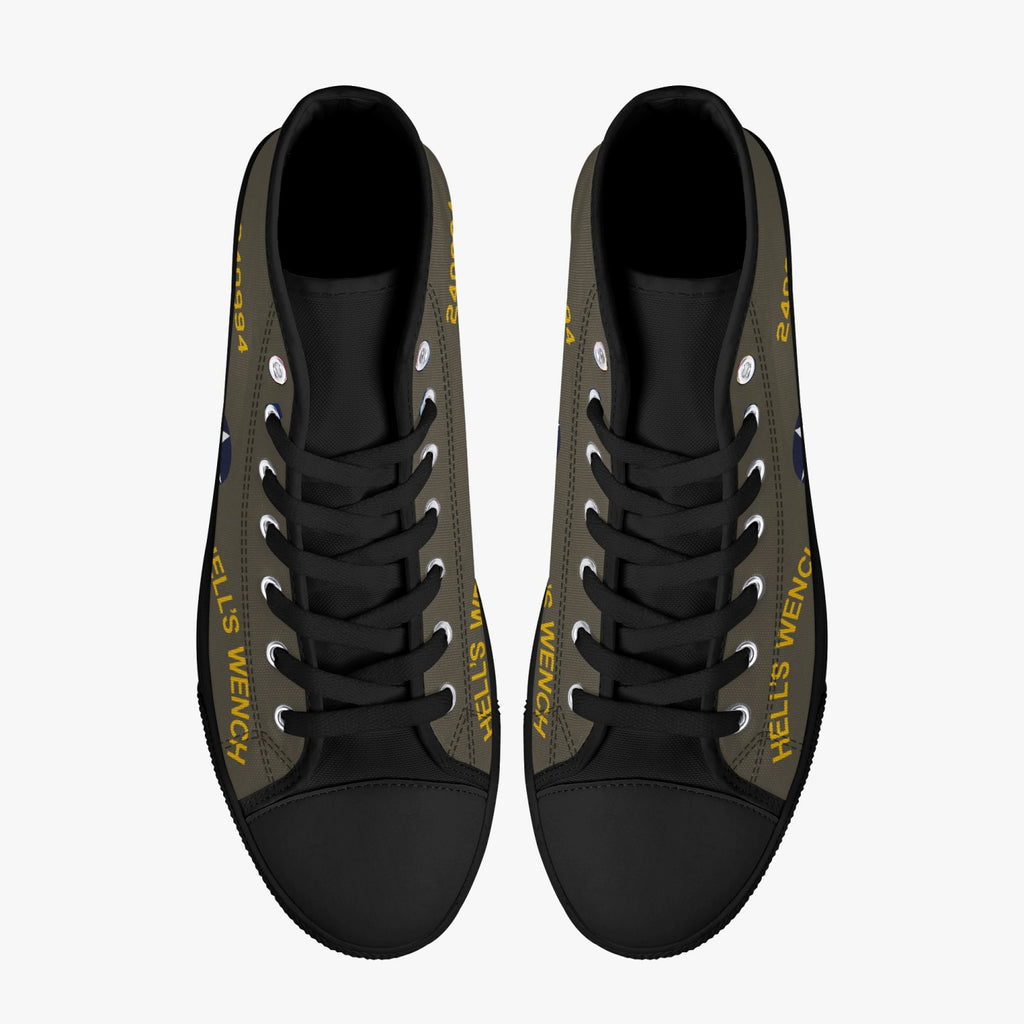 B-24 "Hell's Wench" High  Top Canvas Shoes - I Love a Hangar