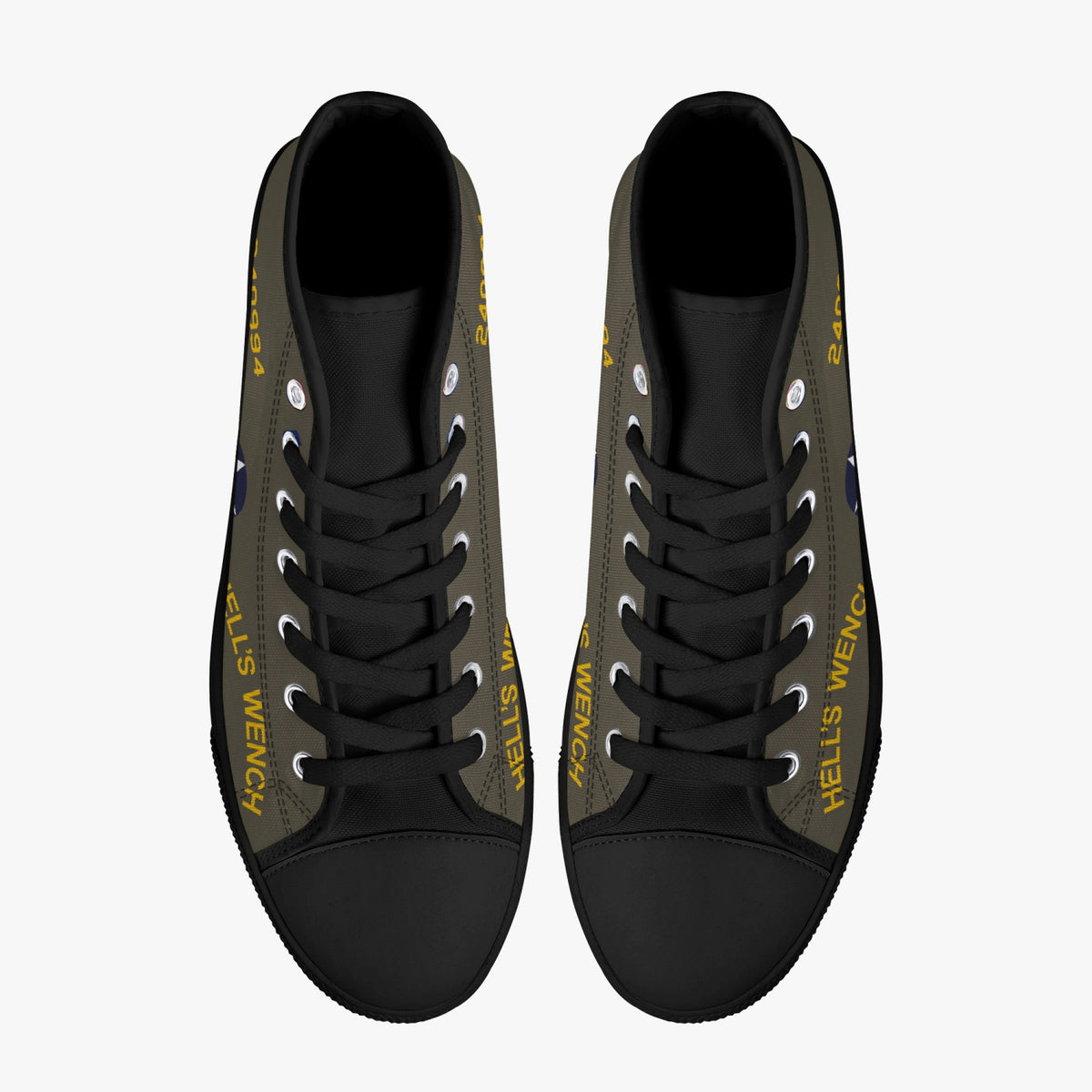 B-24 "Hell's Wench" High  Top Canvas Shoes - I Love a Hangar