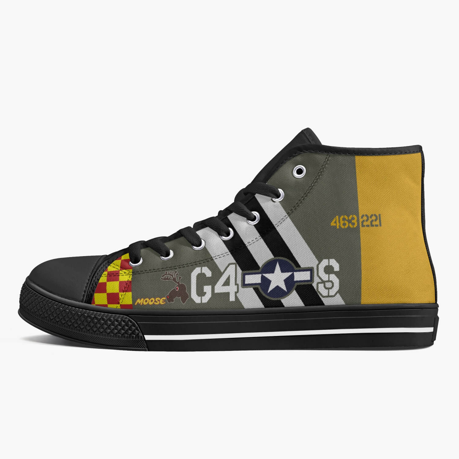 P-51 "Moose/Candyman" High Top Canvas Shoes - I Love a Hangar