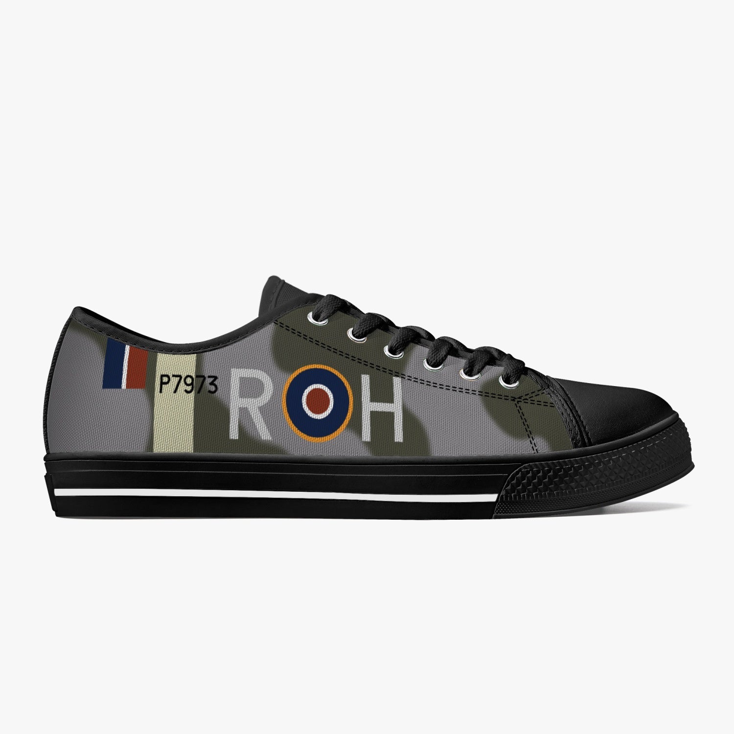 Spitfire "R-H" of Keith "Bluey" Truscott Low Top Canvas Shoes - I Love a Hangar