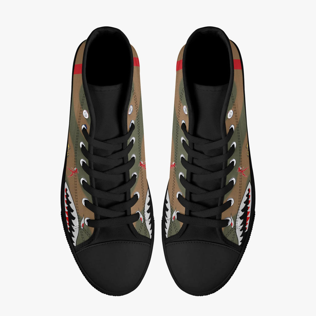 P-40 "White 68" of Charles Older High Top Canvas Shoes - I Love a Hangar