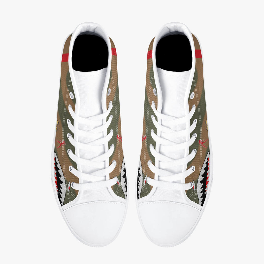 P-40 "White 68" of Charles Older High Top Canvas Shoes - I Love a Hangar