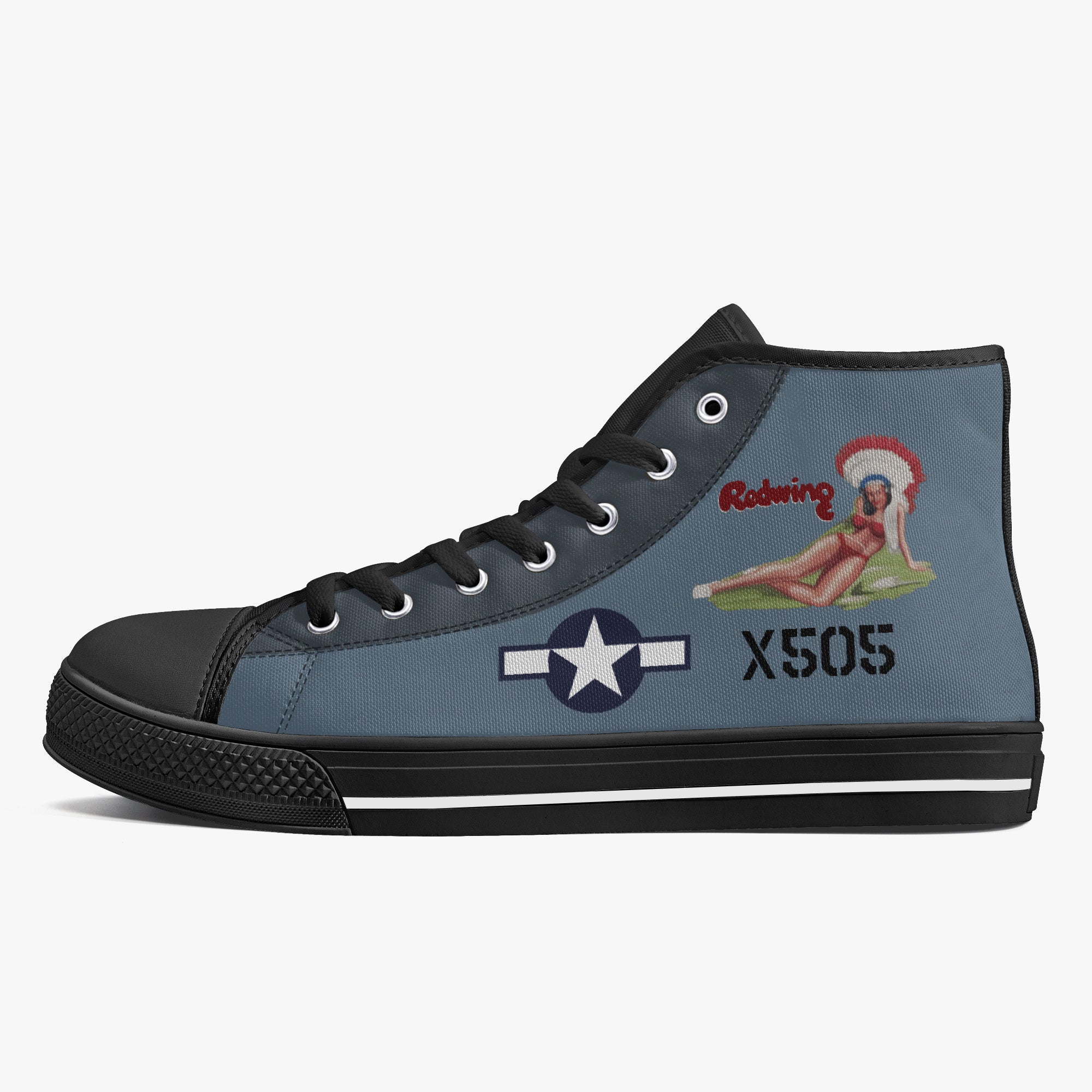 PB4Y-2 Privateer "Redwing" High Top Canvas Shoes - I Love a Hangar