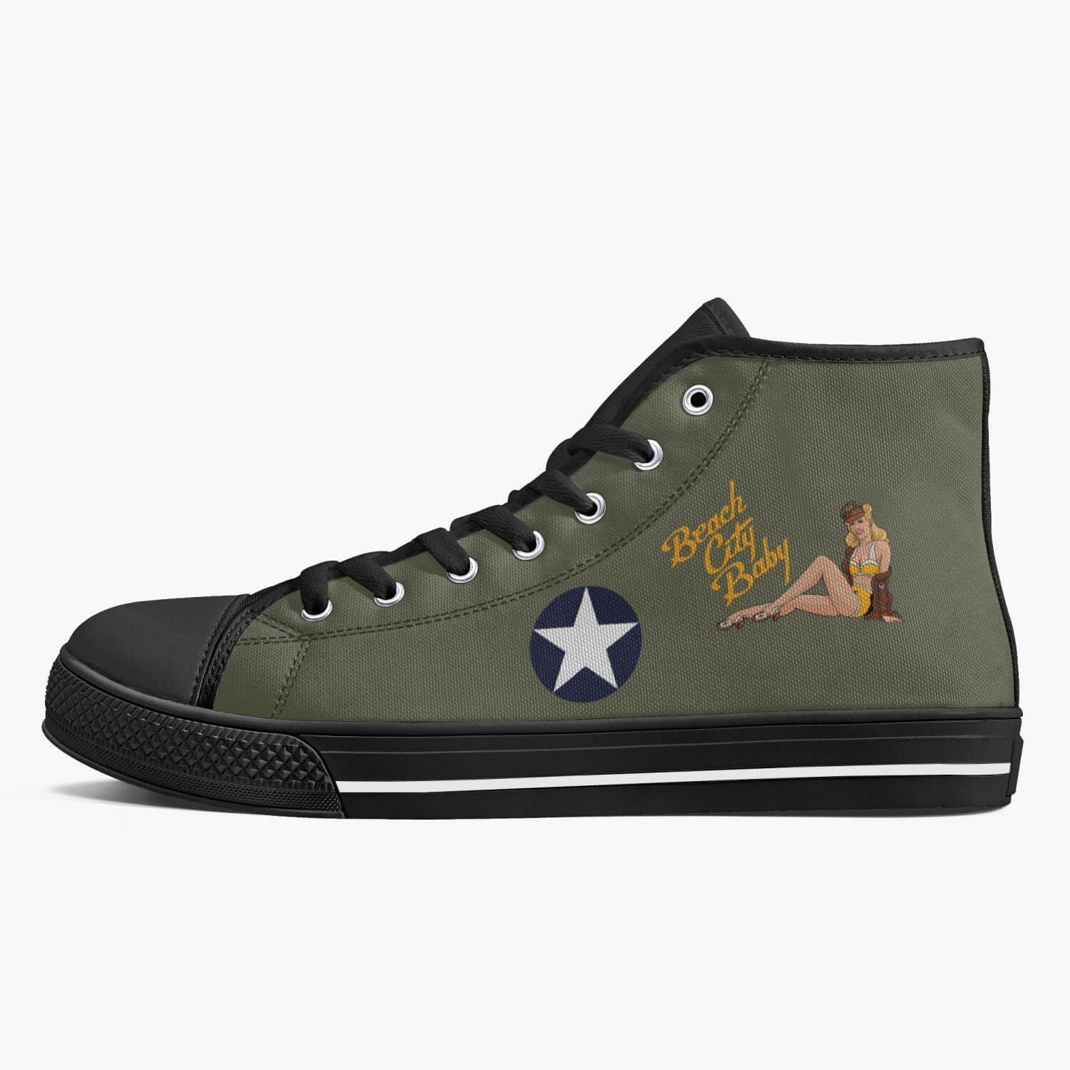 C-53 "Beach City Baby" High Top Canvas Shoes - I Love a Hangar