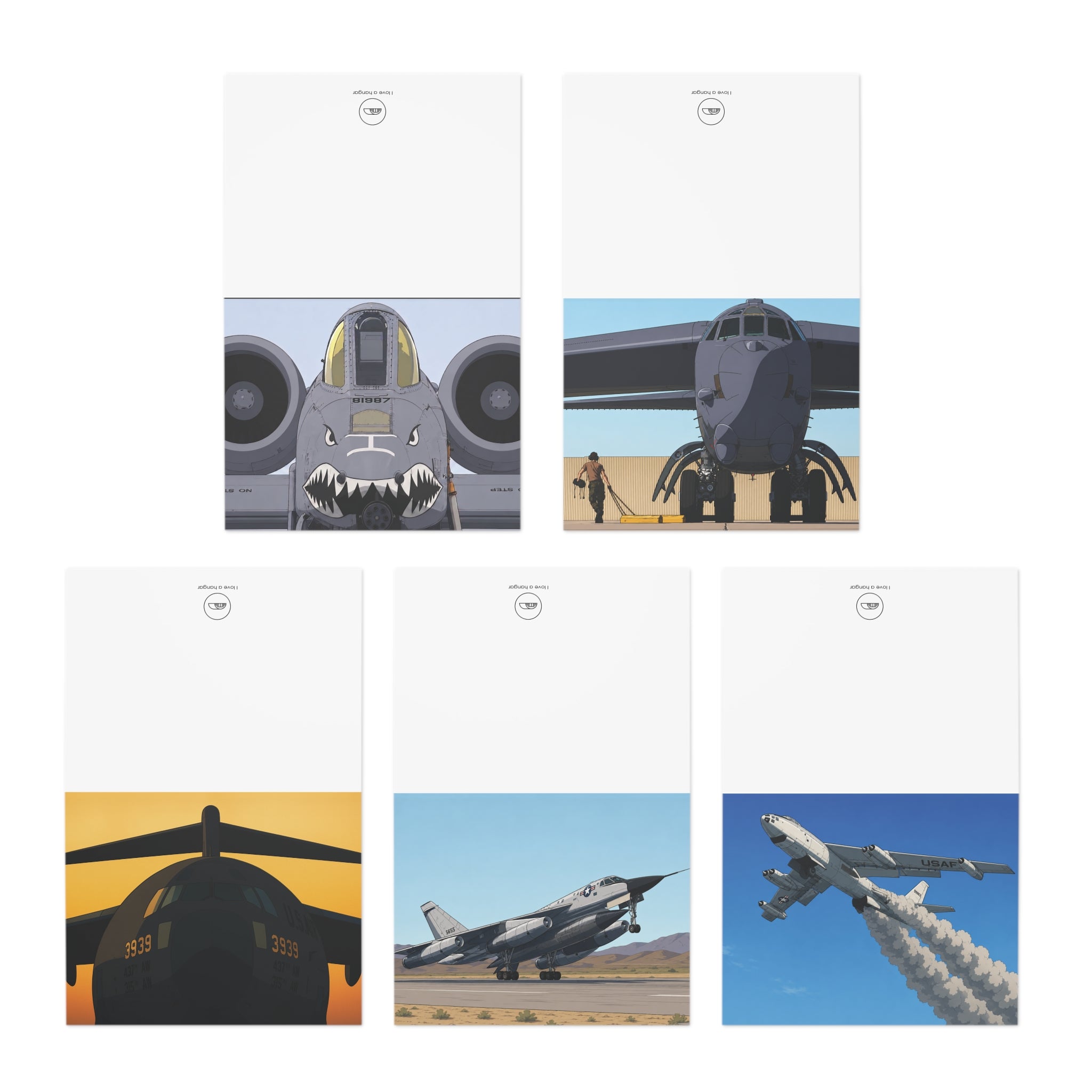 US Air Force Aircraft Multi-Design Greeting Cards (5-Pack)